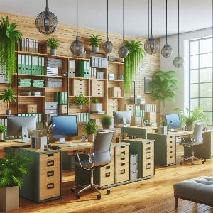 Eco-Friendly Large Business Office Design Ideas with file cabinets - storage boxes-3